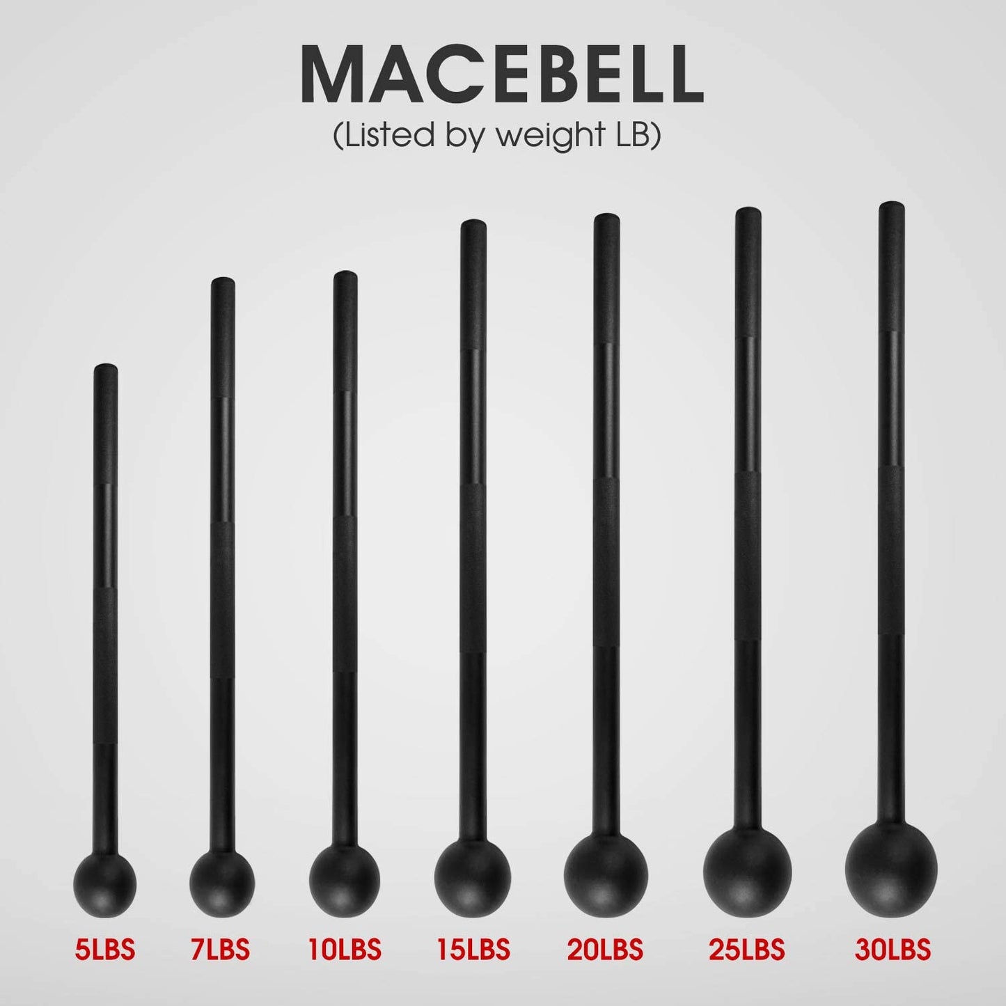 Steel Mace Bell for Strength Training - Support Full Body, Muscles, Shoulder, Grips & Forearms Workouts to Rehabilitation, Stretching 5, 7, 10, 15, 20, 25, 30Lb for Woman & Man