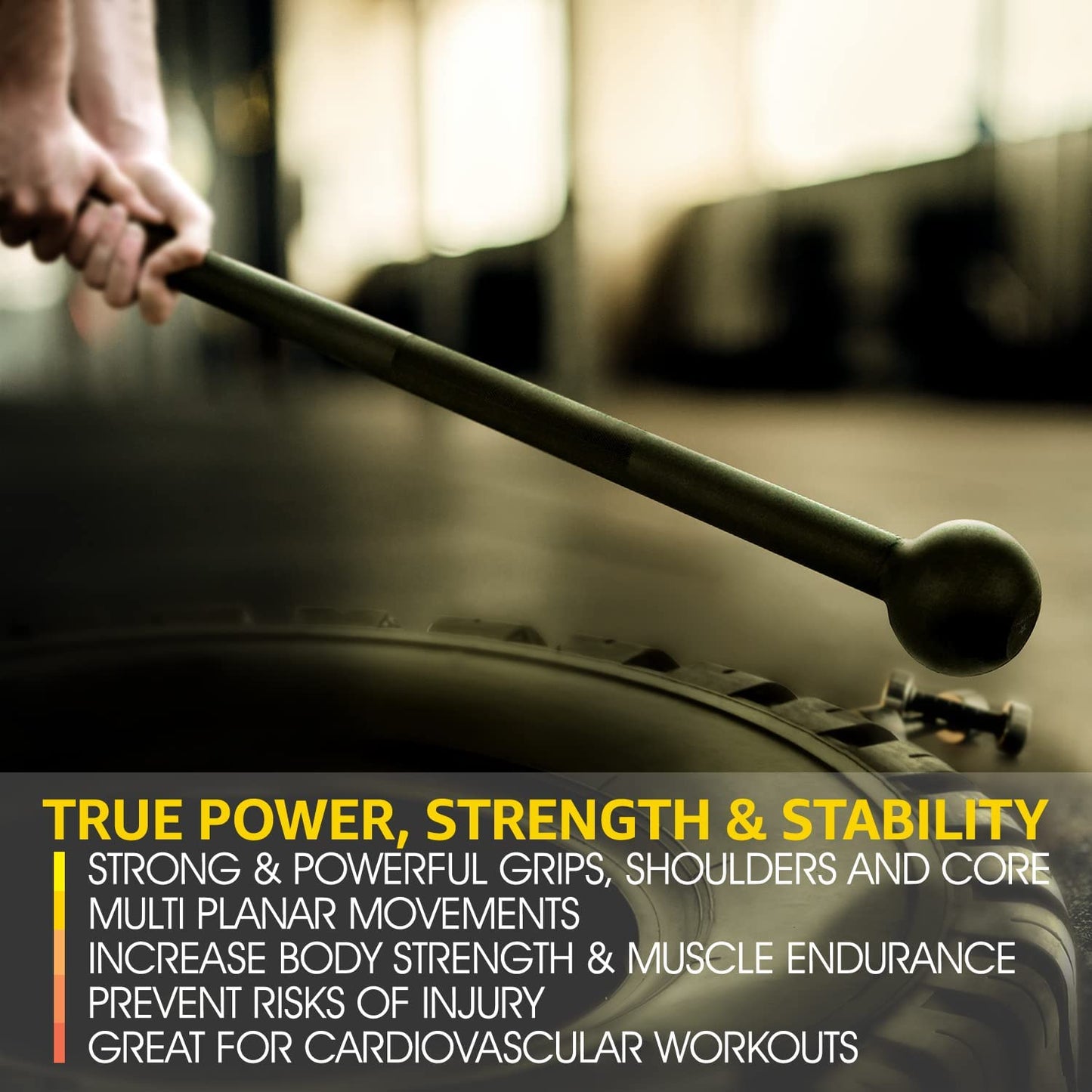 Steel Mace Bell for Strength Training - Support Full Body, Muscles, Shoulder, Grips & Forearms Workouts to Rehabilitation, Stretching 5, 7, 10, 15, 20, 25, 30Lb for Woman & Man